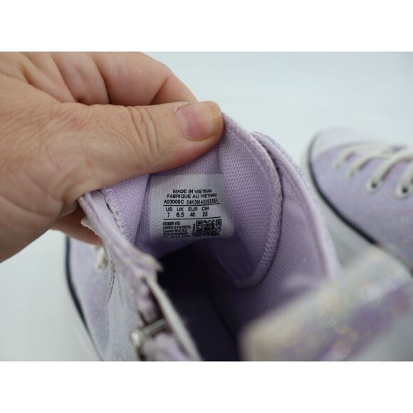 Converse Chuck Taylor All Star Lugged Lift Platform Size 7 Purple Glitter Chunky - Picture 12 of 13